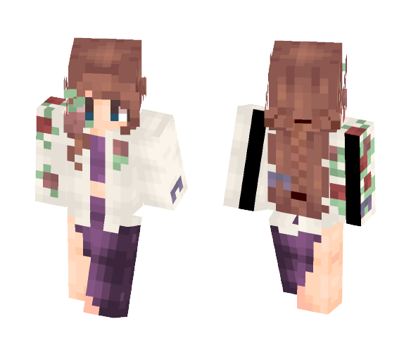 Rose cardigan and braid - Female Minecraft Skins - image 1