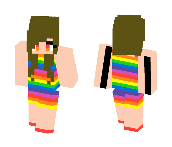 Girl - Rainbow Dress - Girl Minecraft Skins - image 1