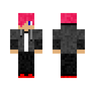 Pink Haired Hoodie Teen - Male Minecraft Skins - image 2