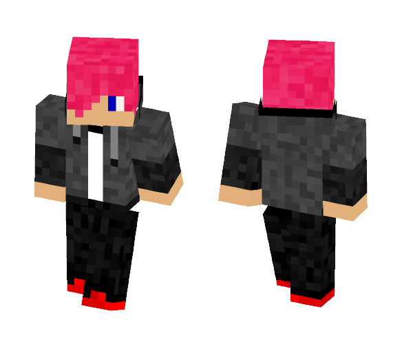 Pink Haired Hoodie Teen - Male Minecraft Skins - image 1