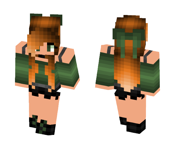 Dark Green Girl - Girl Minecraft Skins - image 1
