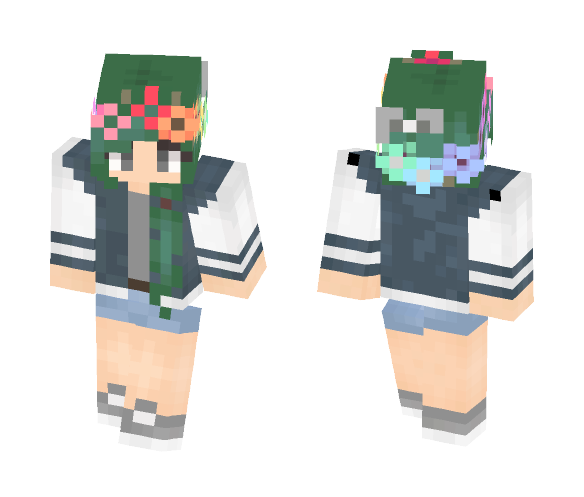 Green Haired Girl - Color Haired Girls Minecraft Skins - image 1