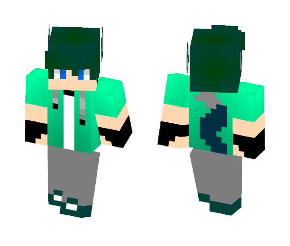Mint Green Werewolf Boy - Boy Minecraft Skins - image 1