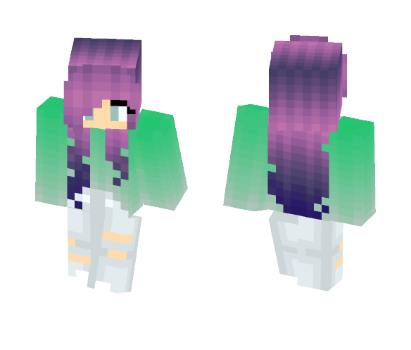 ~ Purple with Green ~ - Female Minecraft Skins - image 1