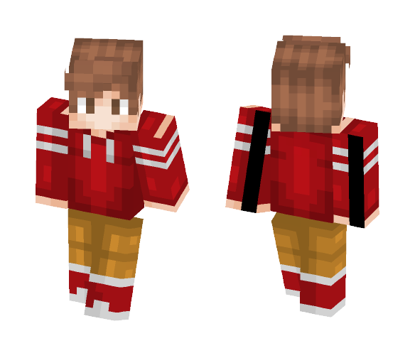 Red Hoodie Boy for Friend - Boy Minecraft Skins - image 1