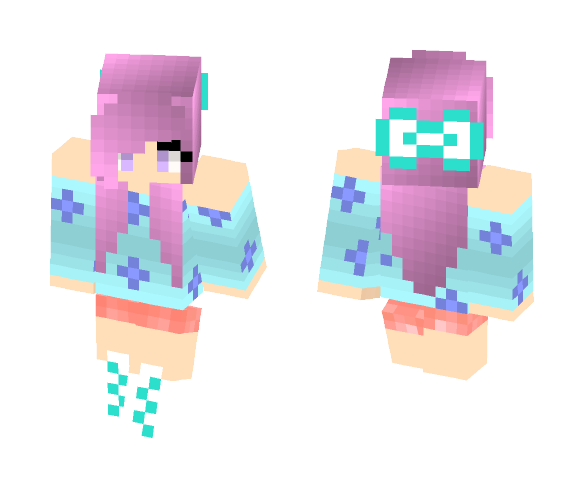 Blue Flower Girl - Girl Minecraft Skins - image 1