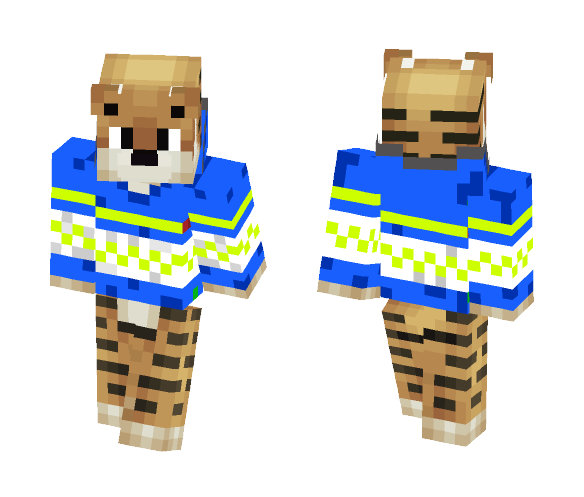 Tiger in a sweater (Blue and Neon - Male Minecraft Skins - image 1
