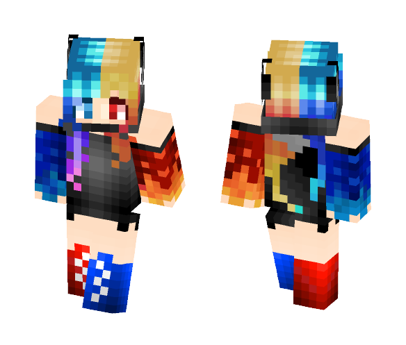Fire/Water Werewolf girl - Girl Minecraft Skins - image 1