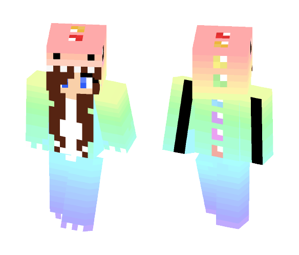 Rainbow Dino - Female Minecraft Skins - image 1