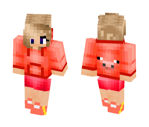 Pig Hoodie (Girl) - Female Minecraft Skins - image 1