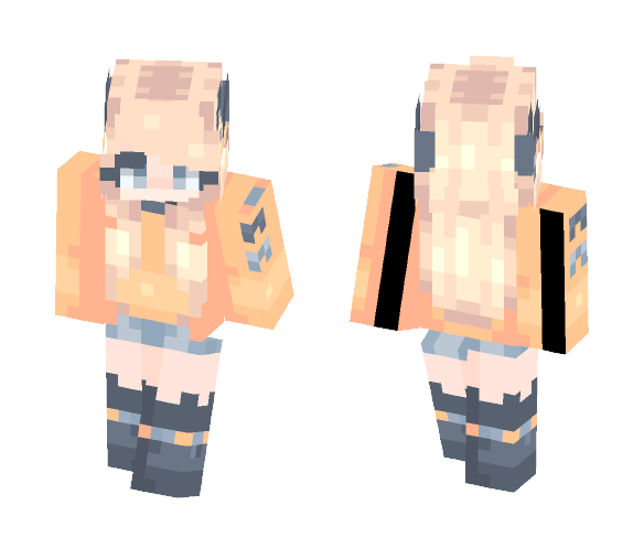OrangeyBlueishBlack - Female Minecraft Skins - image 1
