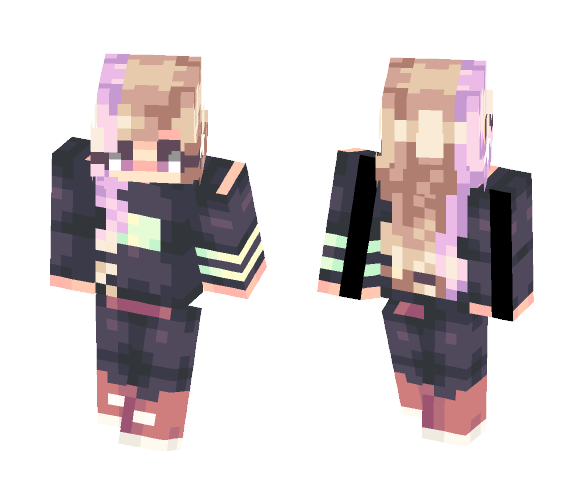 It's a pink haired nerdo kid - Female Minecraft Skins - image 1