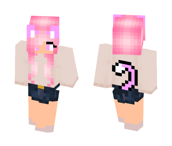 Pink Haired Cutest Girl Skin - Color Haired Girls Minecraft Skins - image 1