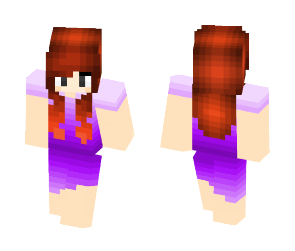 Purple Gradient Dress - Female Minecraft Skins - image 1