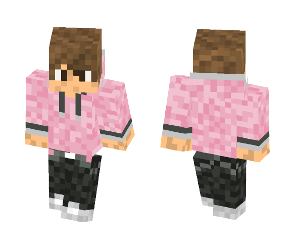 Colored Hoodie- Pink - Male Minecraft Skins - image 1