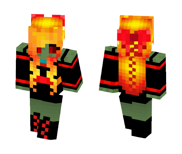 Lava Girl Zombie - Girl Minecraft Skins - image 1