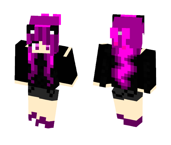 pink haired girl - Color Haired Girls Minecraft Skins - image 1