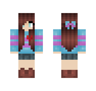 Frisk with Brown Hair - Female Minecraft Skins - image 2