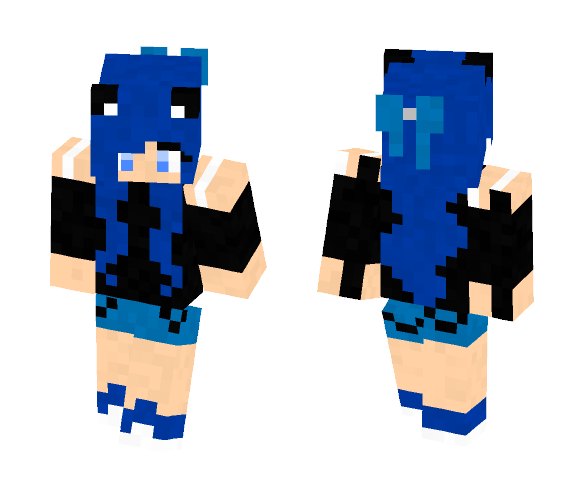 blue haired girl - Color Haired Girls Minecraft Skins - image 1