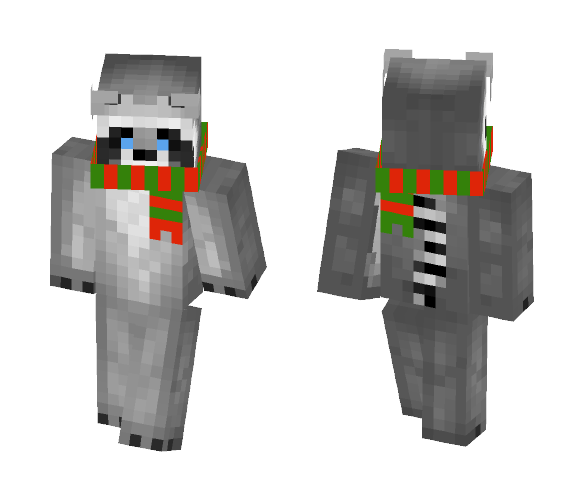 Holiday Raccoon Scarf ~Christmas~ - Christmas Minecraft Skins - image 1