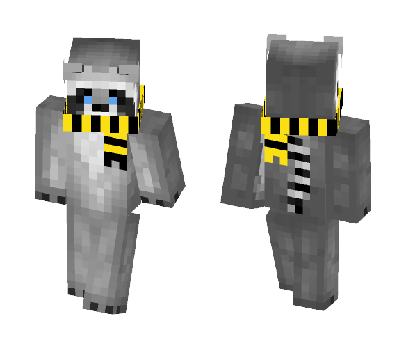 Raccoon With Yellow Scarf - Interchangeable Minecraft Skins - image 1