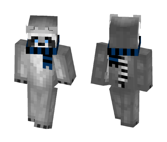 Raccoon With Blue Scarf - Interchangeable Minecraft Skins - image 1