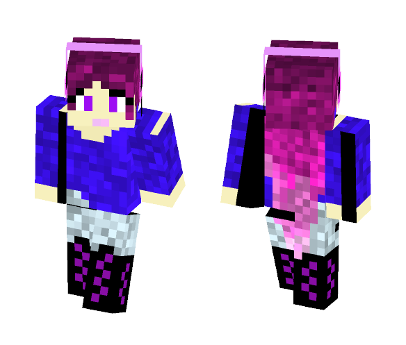 Girl with purple hair - Color Haired Girls Minecraft Skins - image 1