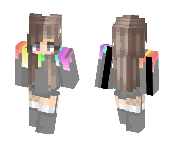 Rainbow drops. // Trashyy - Female Minecraft Skins - image 1