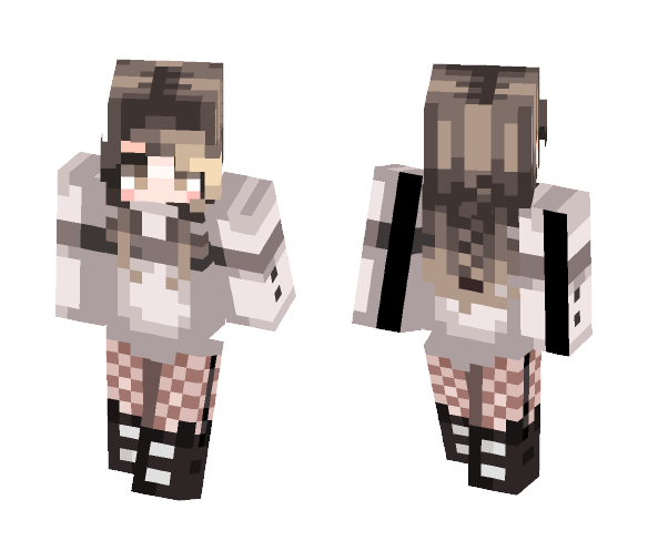 White-Gray Sweater - Female Minecraft Skins - image 1