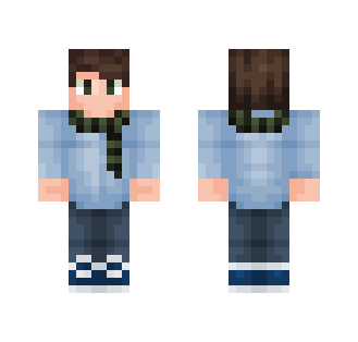 Blue Collar, Green Scarf - Male Minecraft Skins - image 2