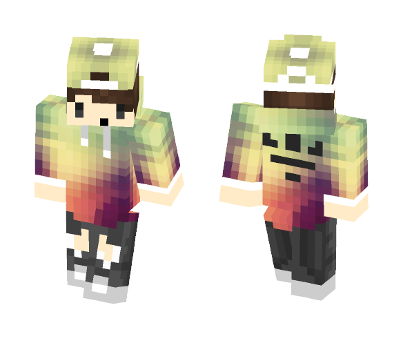 Cool Dude With Sunset Hoodie - Male Minecraft Skins - image 1