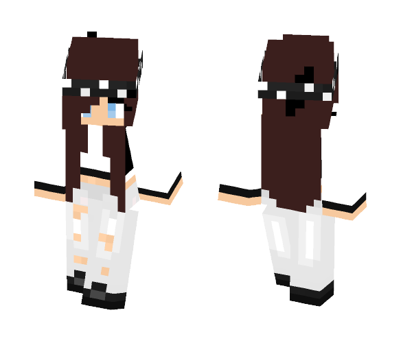 Girl with brown hair - Color Haired Girls Minecraft Skins - image 1