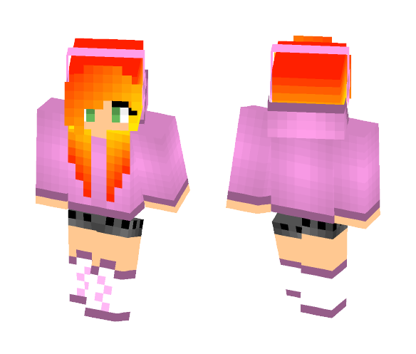 Flaming Fire Girl - Girl Minecraft Skins - image 1