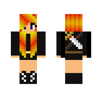 Girl with fiery hair - Color Haired Girls Minecraft Skins - image 2