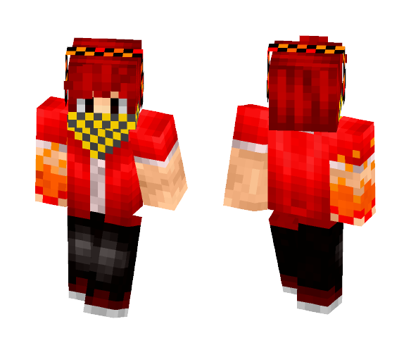 Red Shirt and Yellow Bandana Guy - Male Minecraft Skins - image 1