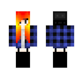 Fire Girl w/ Blue Jacket - Girl Minecraft Skins - image 2