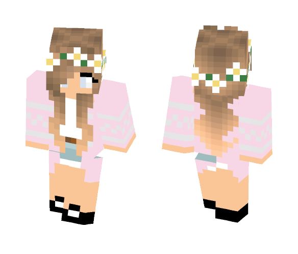 Girl with flower hat - Girl Minecraft Skins - image 1