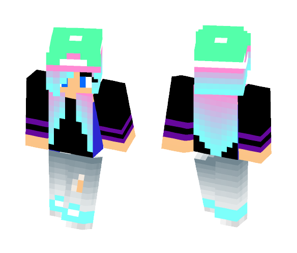 Download Ombre Enderman Hoodie Girl Minecraft Skin For Free