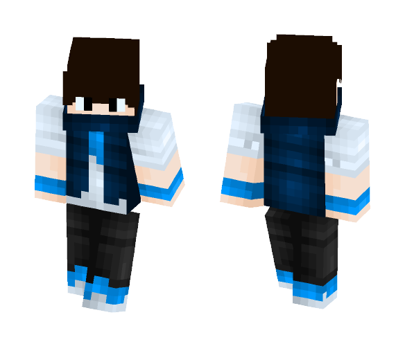 Guy brown hair wearing blue scarf - Male Minecraft Skins - image 1