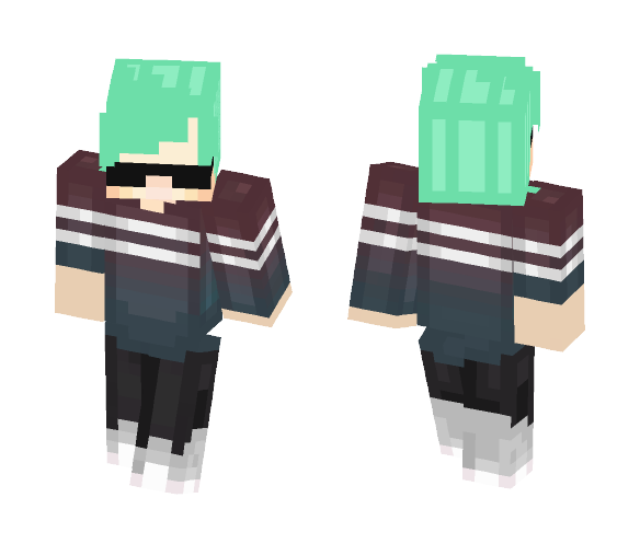 Cyan Colored hair - Male Minecraft Skins - image 1