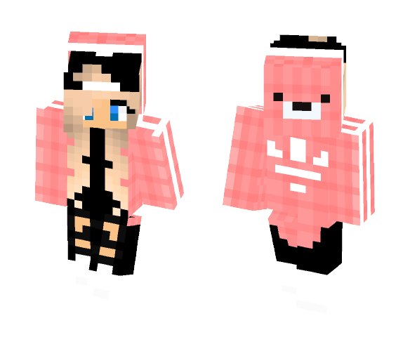 Cute Girl with a bear jacket - Cute Girls Minecraft Skins - image 1