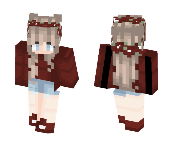 red sweater girl - Girl Minecraft Skins - image 1
