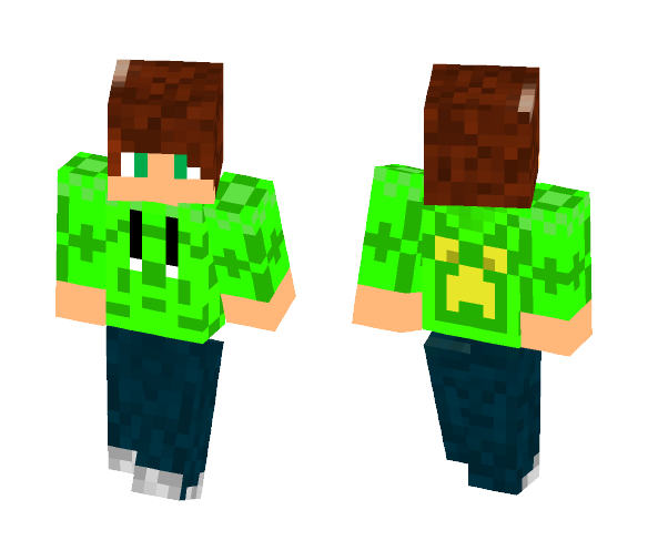 Creeper Boy With Jeans - Boy Minecraft Skins - image 1