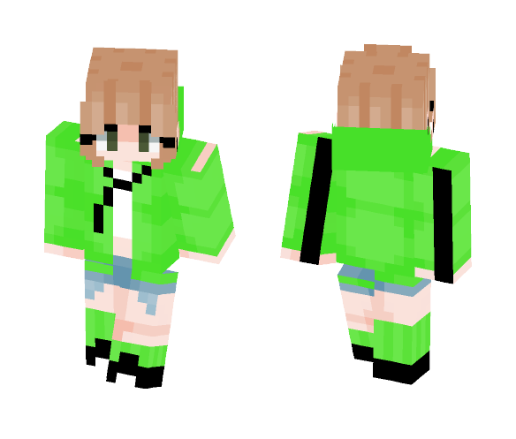 Lime hoodie - Female Minecraft Skins - image 1