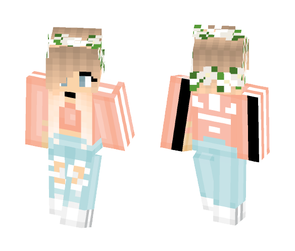 girl wits flowercrown - Flower Crown Minecraft Skins - image 1