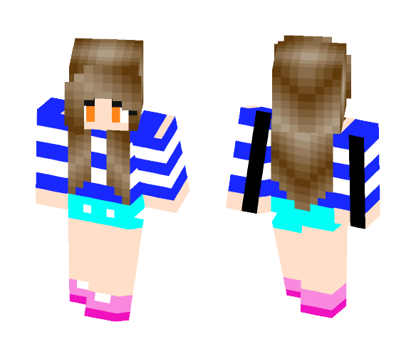 Girl with striped shirt - Girl Minecraft Skins - image 1