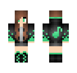 Music Hoodie Girl (Green) - Girl Minecraft Skins - image 2
