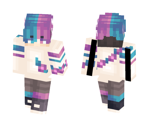 lilac with the blue hair - Male Minecraft Skins - image 1