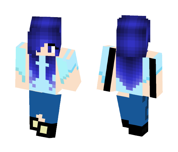 Blue Chillaxed Girl - Girl Minecraft Skins - image 1