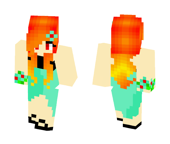 Firey Haired Fancy Girl! KAWAII :D - Color Haired Girls Minecraft Skins - image 1